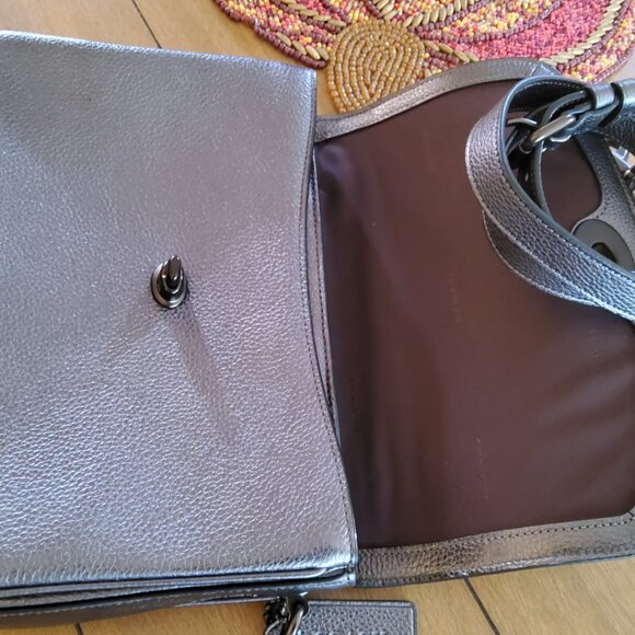 Like New Metallic Graphite Coach Cassie 80332 with Tags - Picture 6 of 10